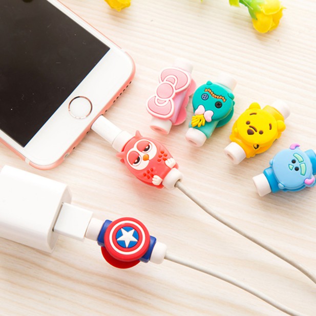 Phụ Kiện Bảo Vệ Dây Cáp Sạc Tai Nghe IPhone USB Nhiều Màu Dễ Thương