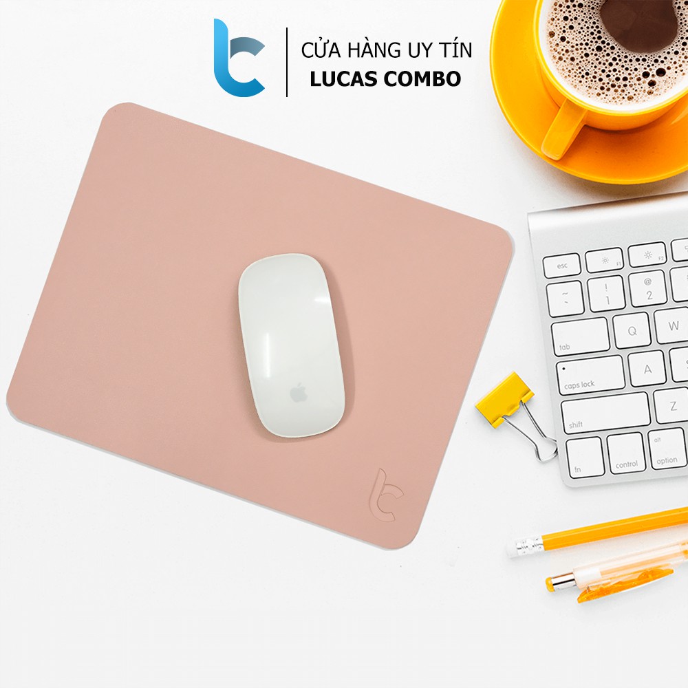 Miếng Lót Chuột Da Lucas Mouse Pad Cao Cấp Chống Nước, Mịn, Lì, Di Chuột Êm Mượt (27x21cm)