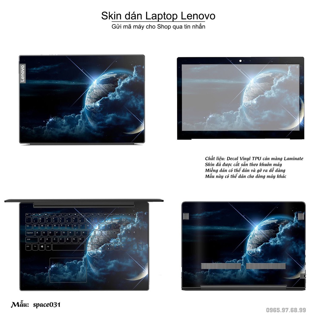 Skin dán Laptop Lenovo in hình không gian nhiều mẫu 6 (inbox mã máy cho Shop)