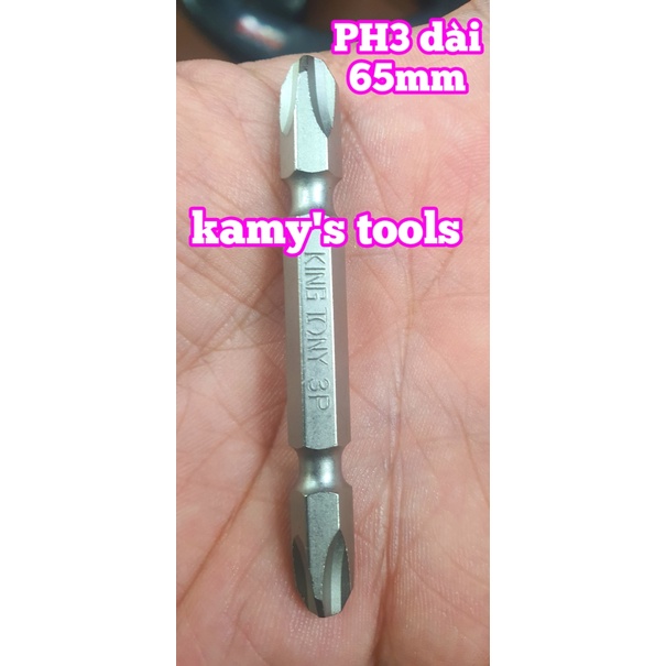 Mũi bắn vít 2 đầu bake PH3 dài 65mm Kingtony model 136503P
