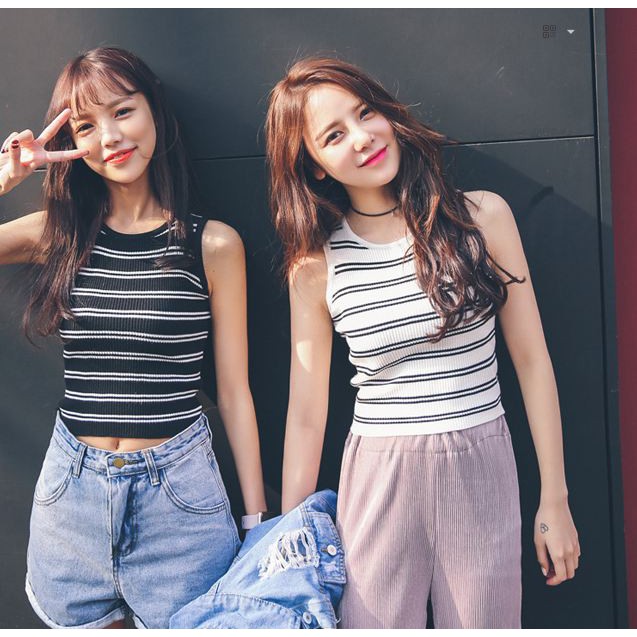 [Hàng có sẵn]Áo len nữ croptop Ulzzang Quảng Châu ALB16