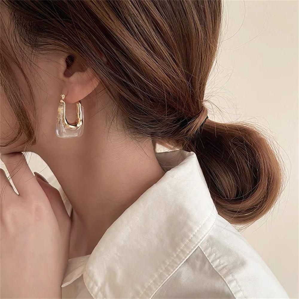 Khuyên Tai Acrylic Hình Chữ U Thời Trang Dự Tiệc