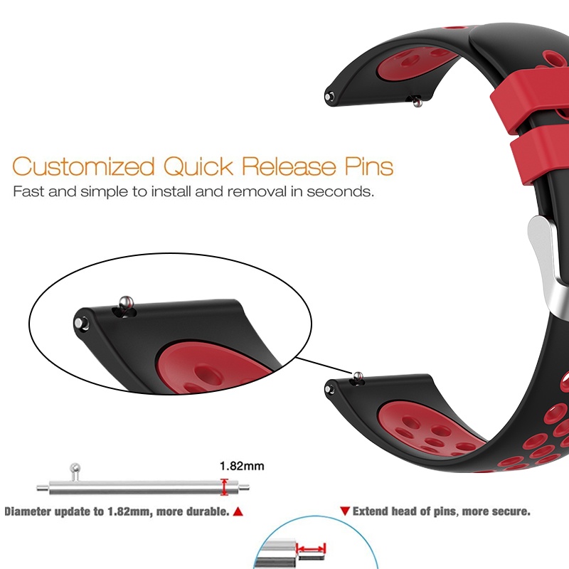 Dây Đeo Silicone 20mm Cho Garmin Forerunner 158 55 245 245M 645 Approach S12 S40 S42