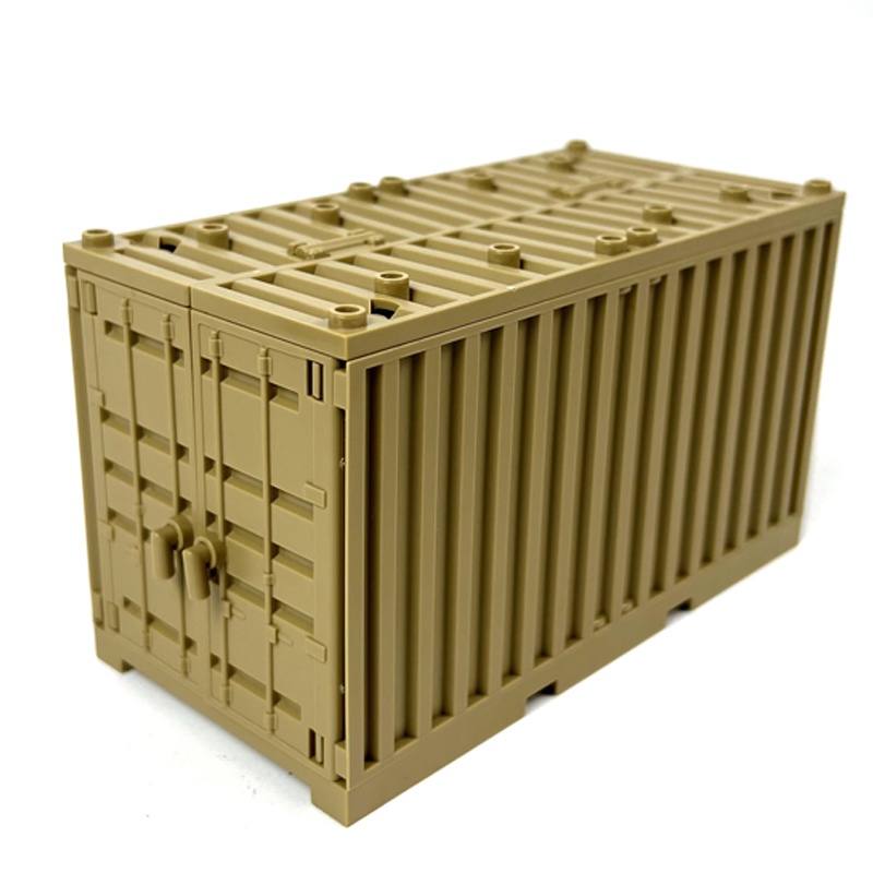Beige Container DIY ghép đồ chơi cảnh quân sự đồ trang trí khối nhỏ