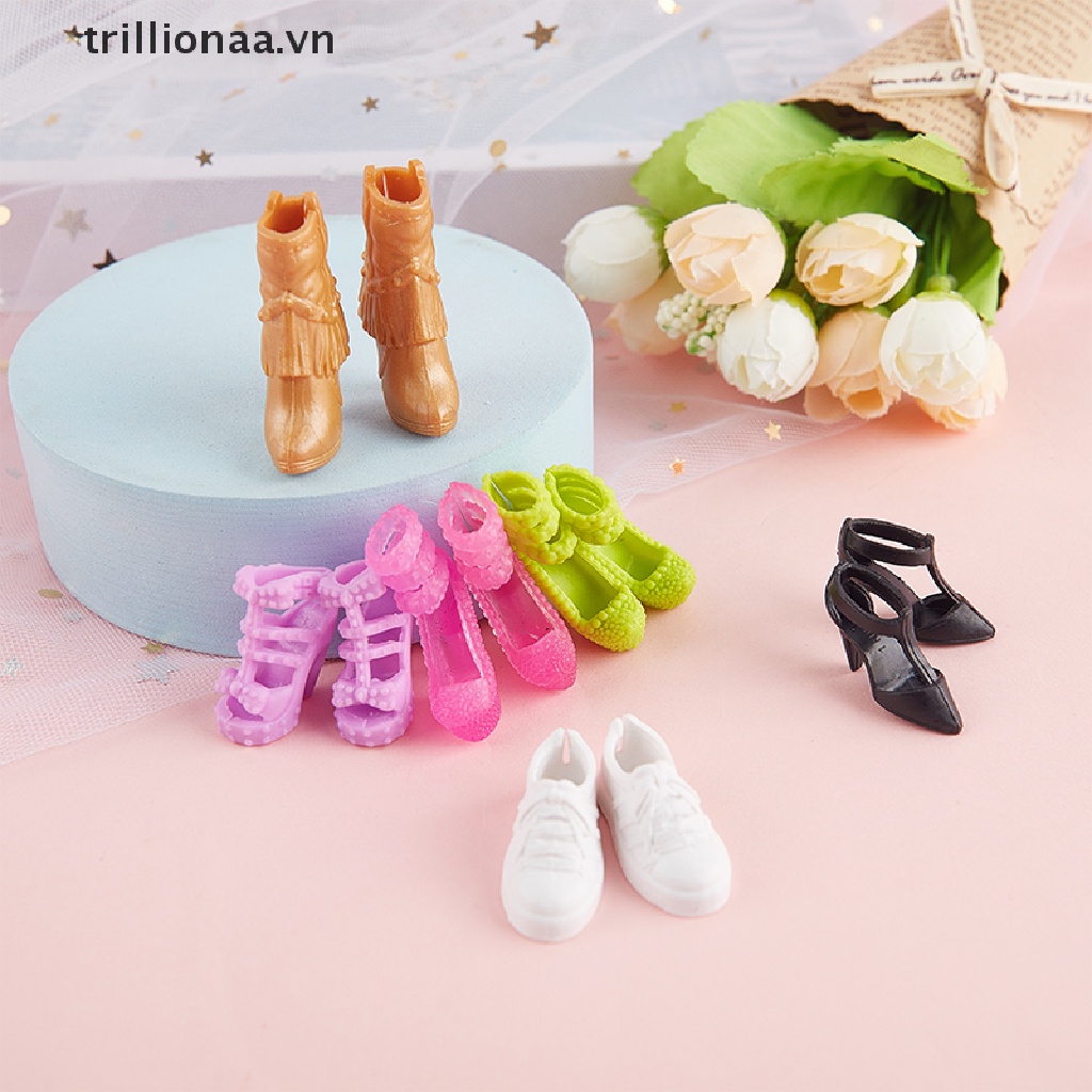 Set 5 Đôi Giày Cao Gót 29cm Dành Cho Búp Bê Đồ Chơi