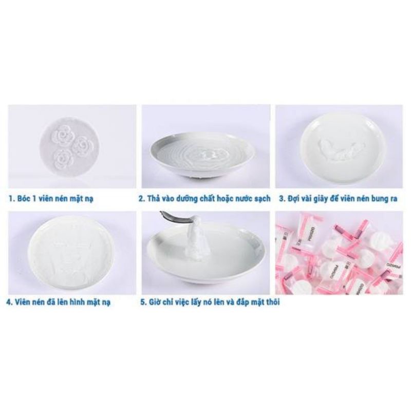 Lẻ 1 viên Mặt nạ giấy nén miniso Nhật Bản