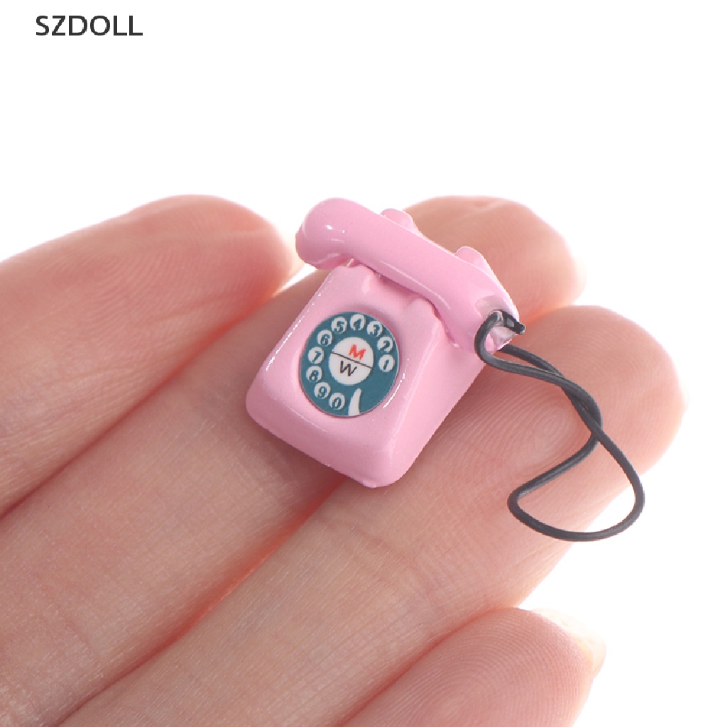 Điện thoại retro thu nhỏ trang trí nhà búp bê