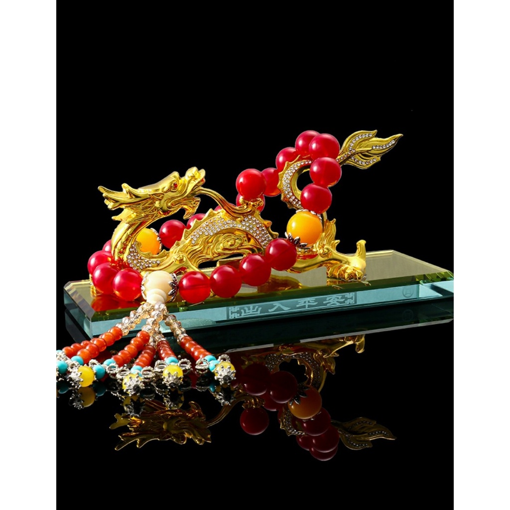 Tượng phong thủy rồng vàng nhả ngọc kiêm nước hoa trang trí nhà cửa, bàn làm việc, taplo ô tô cao cấp