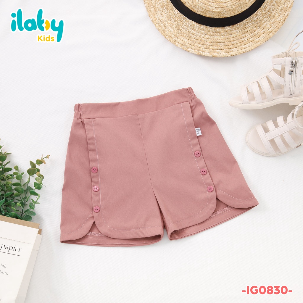 Quần cho bé gái ILABY phối cúc chất liệu kaki