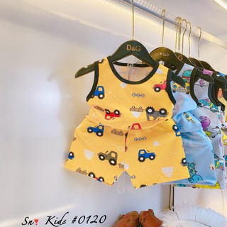 Bộ hè bé trai oto cotton qc size đại cồ 20-38 kg