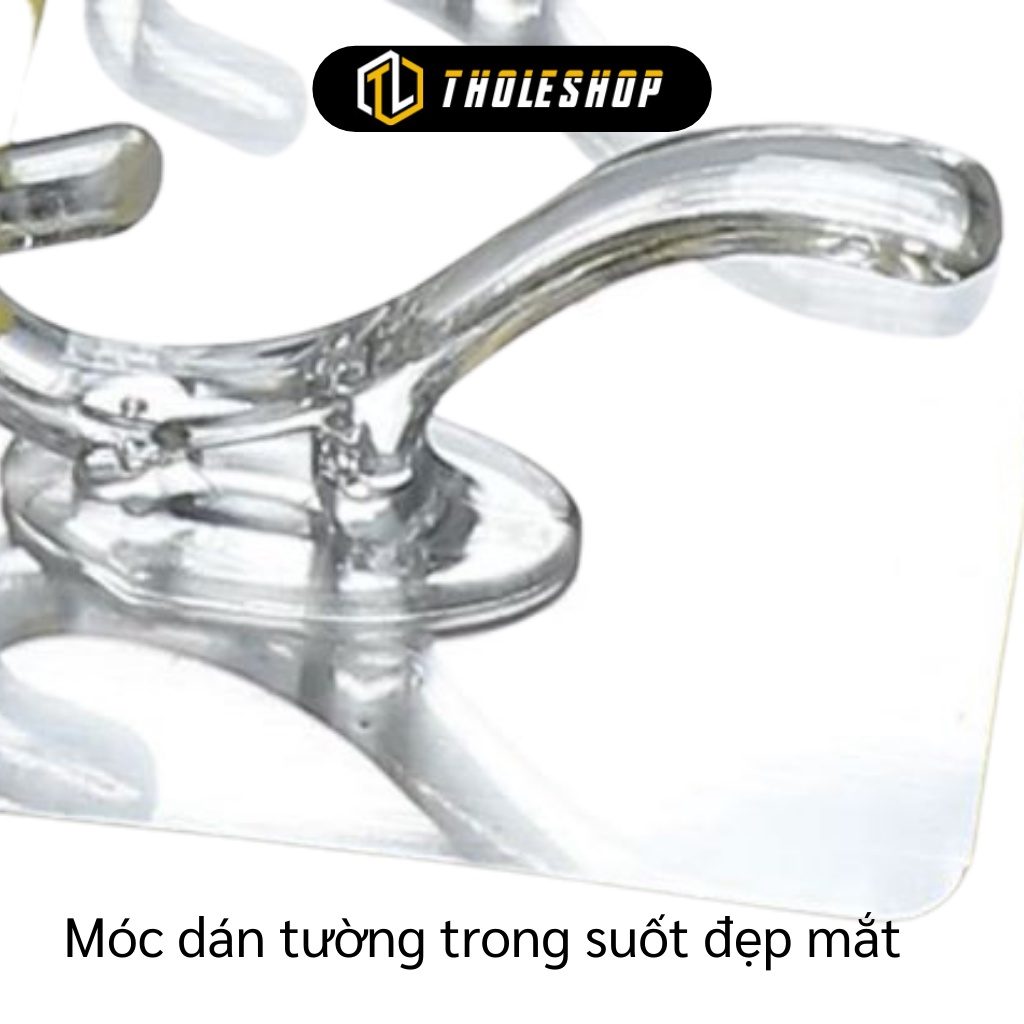 Giá Treo Đồ - Thanh Treo Đồ Trong Suốt Dán Tường 6 Móc Liền Mạch Siêu Chắc 9713