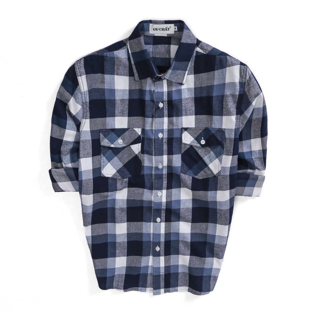 Áo Sơ Mi Caro Nam Dài Tay GU CHẤT, Chất Nỉ Cotton Mềm Mịn, Thấm Hút Tốt, Form Chuẩn - GUSM36