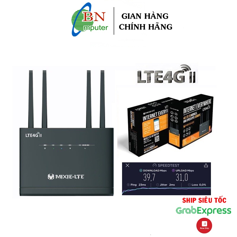 Bộ phát wifi từ sim 4G Mixie LTE4G II bản nâng cấp, hỗ trợ 32 user, kèm bộ nguồn 12V, bảo hành 12 tháng