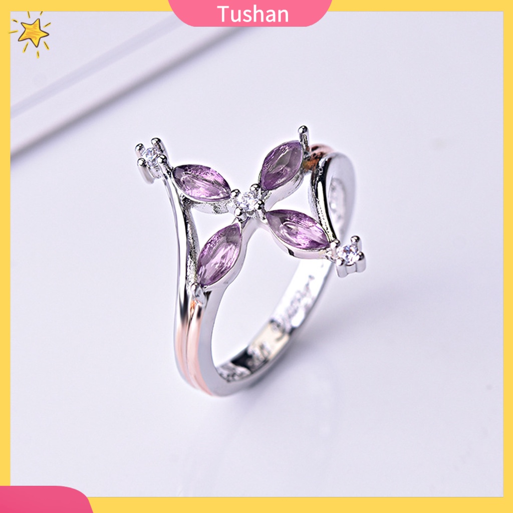 Nhẫn 2 lớp đính đá hình hoa khắc chữ With God All Things Are Possible cho nữ