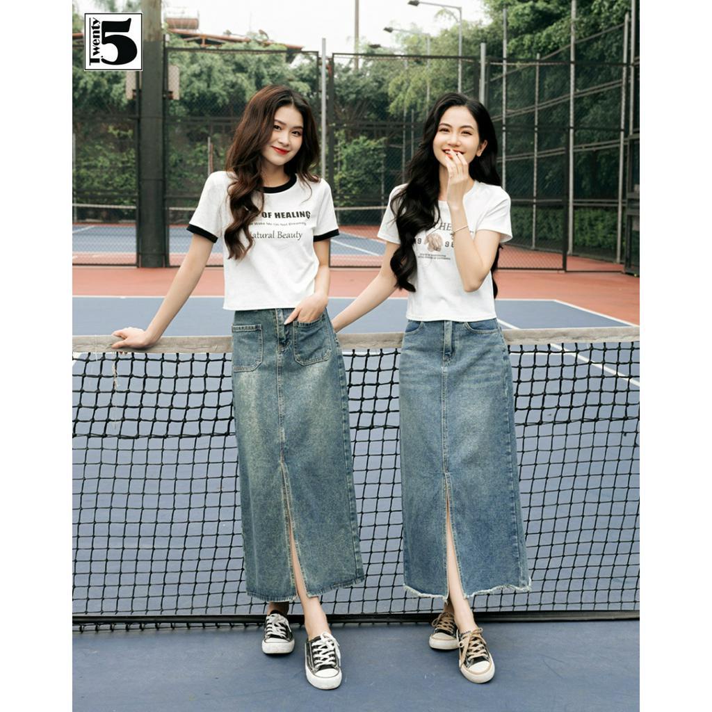 Áo thun Twentyfive nữ cổ tròn dáng ôm croptop in hình thỏ nâu Sweetheart 4674