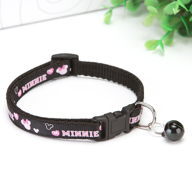 VÒNG CỔ KÈM  LỤC LẠC CHO PET THÚ CƯNG CHÓ MÈO Dưới 5kg In hình trái tim hoặc minnie Chất liệu dù - Pet shop Uytinpro