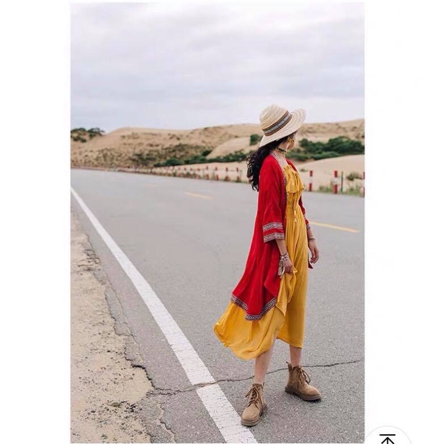 Áo CARDIGAN BOHO ĐỎ