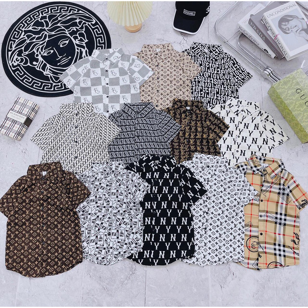 Áo sơ mi lụa bé trai size 17-34kg