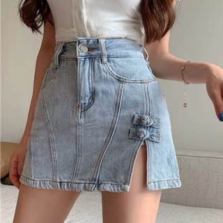 Quần Giả Váy Jeans Style Sườn Xám