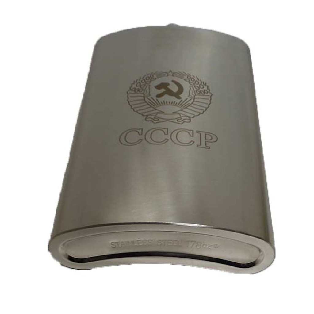 Bình đựng rượu Inox CCCP Truyền Thống - 5.4L - Inox 304 Dày Dặn + Tặng Phễu kèm Bao Da sang trọng