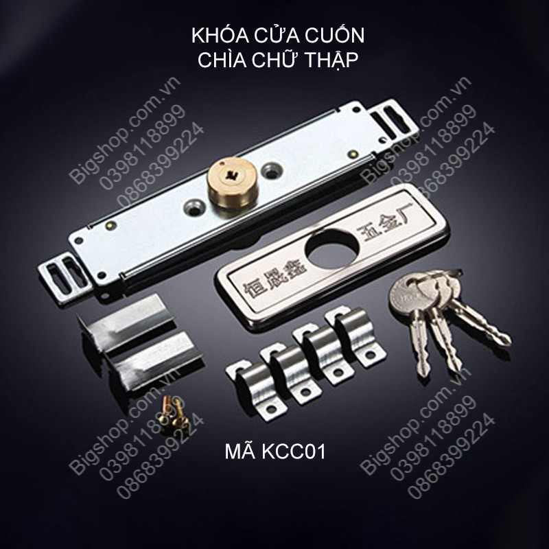 Khoá cửa cuốn cơ, loại chìa khóa 4 cạnh chống trộm