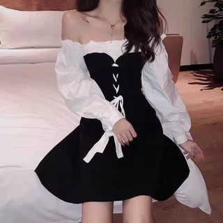 Đầm bẹt vai đan dây