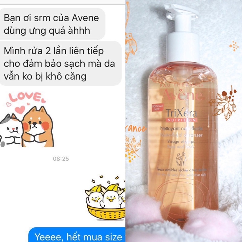 Sữa rửa mặt Avene Trixera cho da khô