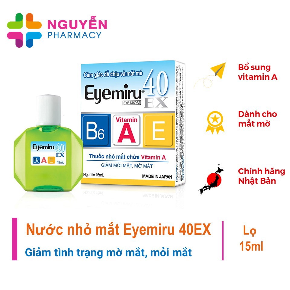 [Chính Hãng] Nhỏ mắt Eyemiru 40EX Nhật Bản 15ml