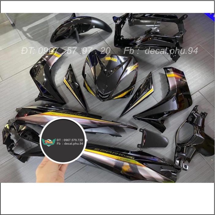 Tem Exciter 135 rời đen vàng bạc (B)