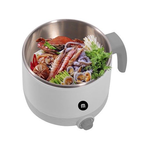 Ca nấu đa năng Mishio MK214 600W inox 304 tặng hộp giữ nhiệt 01 ngăn