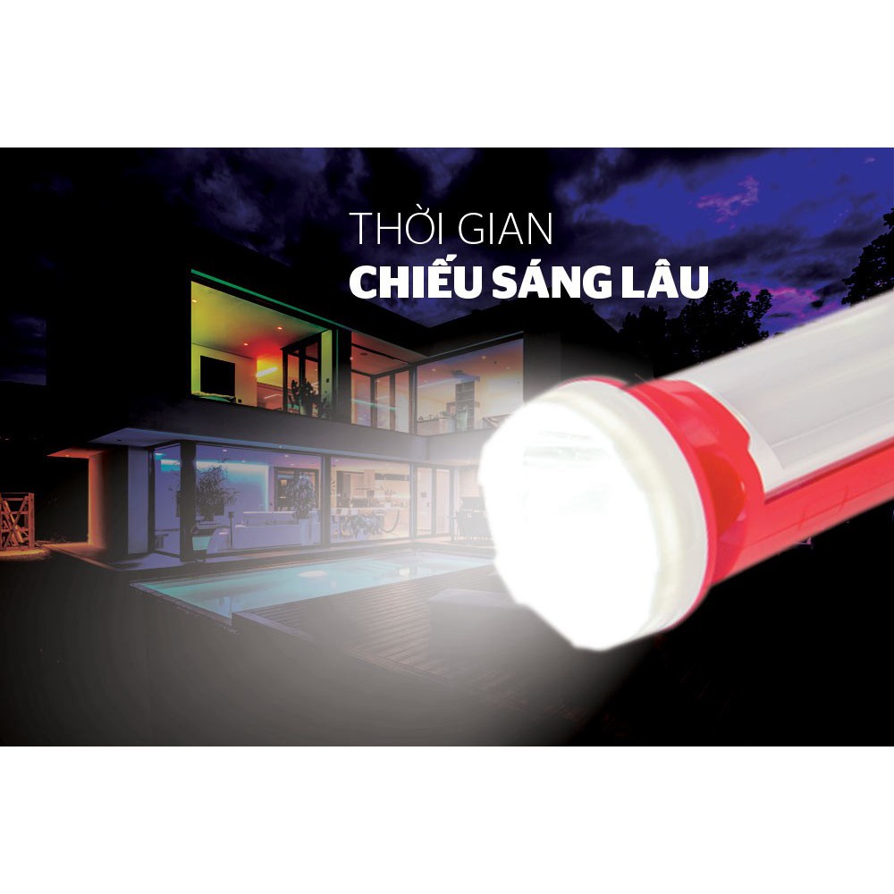 Đèn pin cầm tay SHE-4300 Sunhouse 12 mắt LED siêu sáng, đèn Led xách tay 2 chức năng cao cấp