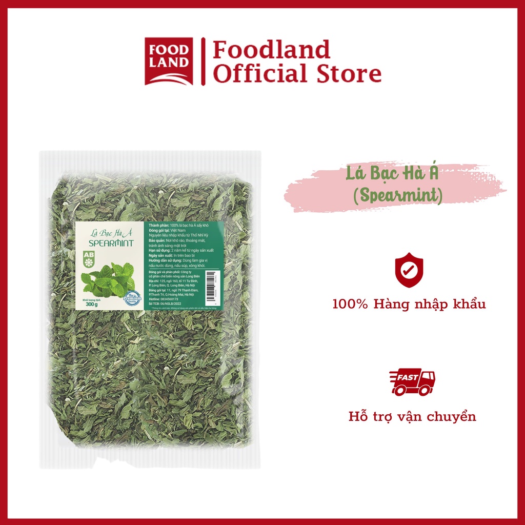 Lá Bạc Hà Á - (Spearmint) AB - lá thơm gia vị -dùng để pha trà,  hoặc trang trí một số món ăn. - Foodland