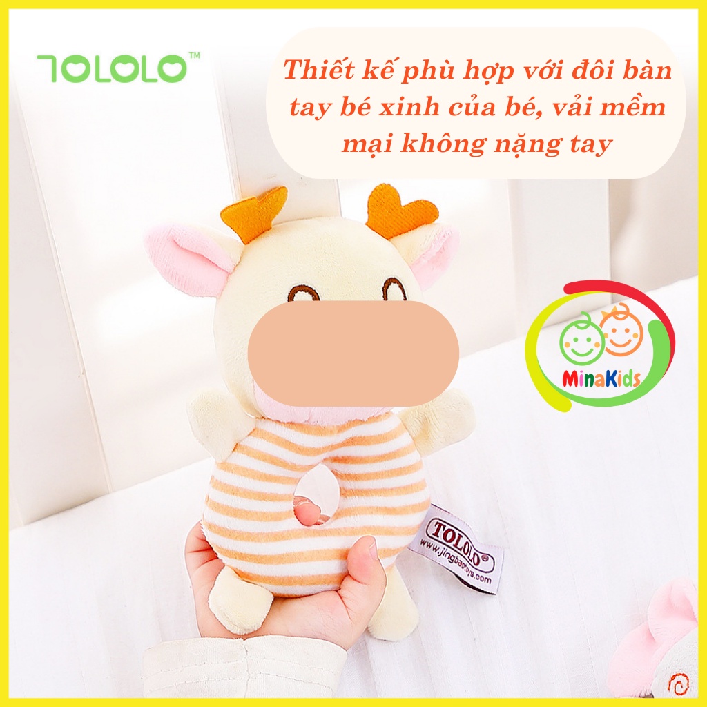 Thú Cầm Tay Chút Chít Cho Bé Đồ Chơi Tập Cầm Nắm Phát Triển Xúc Giác Thị Giác Thính Giác TOLOLO TCT16