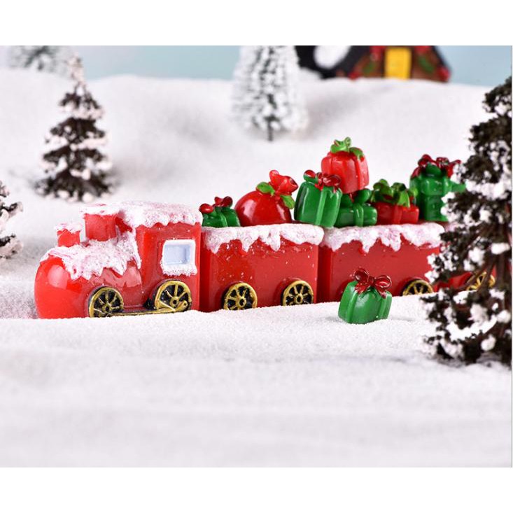 Tiểu Cảnh - Đoàn tàu mùa đông trang trí Giáng Sinh, Noel terrarium/ mô hình trang trí