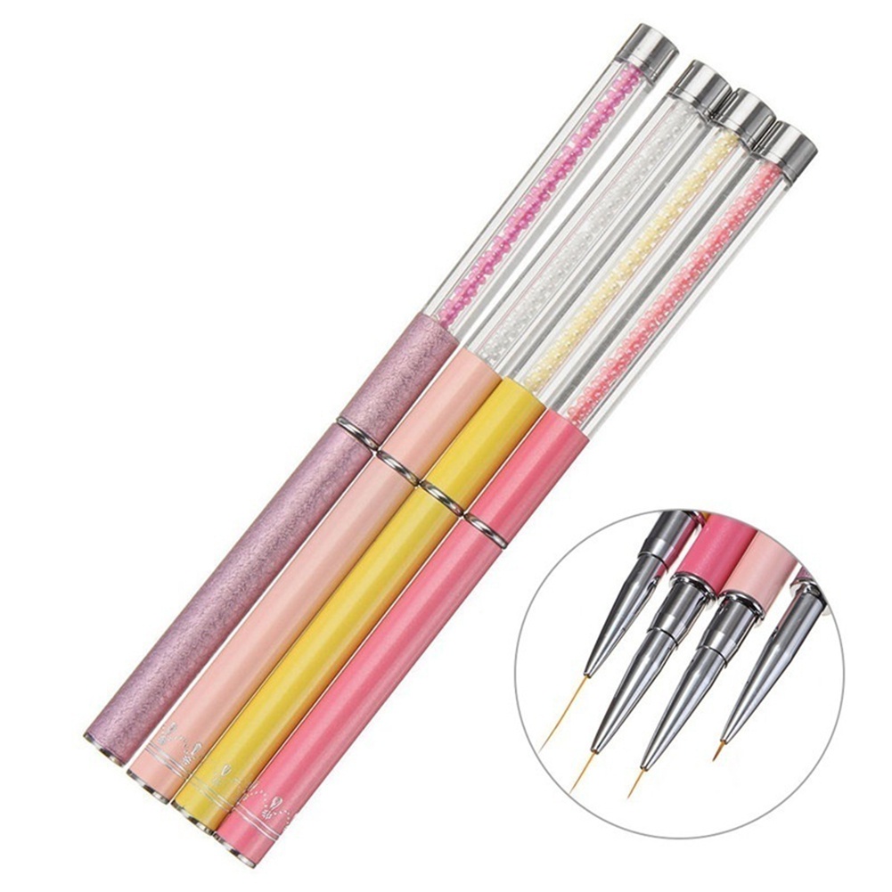 Cọ Sơn Móng Tay Gel UV Với Tay Cầm Hạt Nhiều Màu Tùy Chọn DIY