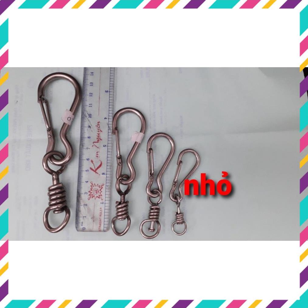Thú Y. Móc chống xoắn inox 304, móc xích chó mèo, móc khóa