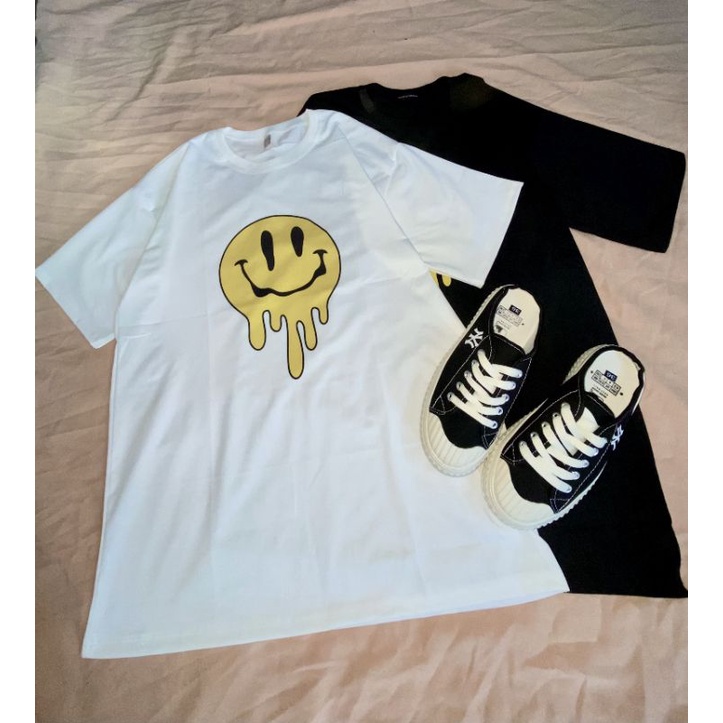 [RẺ VÔ ĐỊCH] Áo Thun Tay Lỡ Unisex Mặt Cười icon, Áo Phông Form Rộng Nam Nữ Cotton Oversize sihoangngan