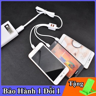 Cáp sạc nhanh - Cáp sạc 3 dây dẫn 2 đầu ra USB - hỗ trợ 3 Đầu Lightning - Micro USB - Type C - quà tặng hấp dẫn