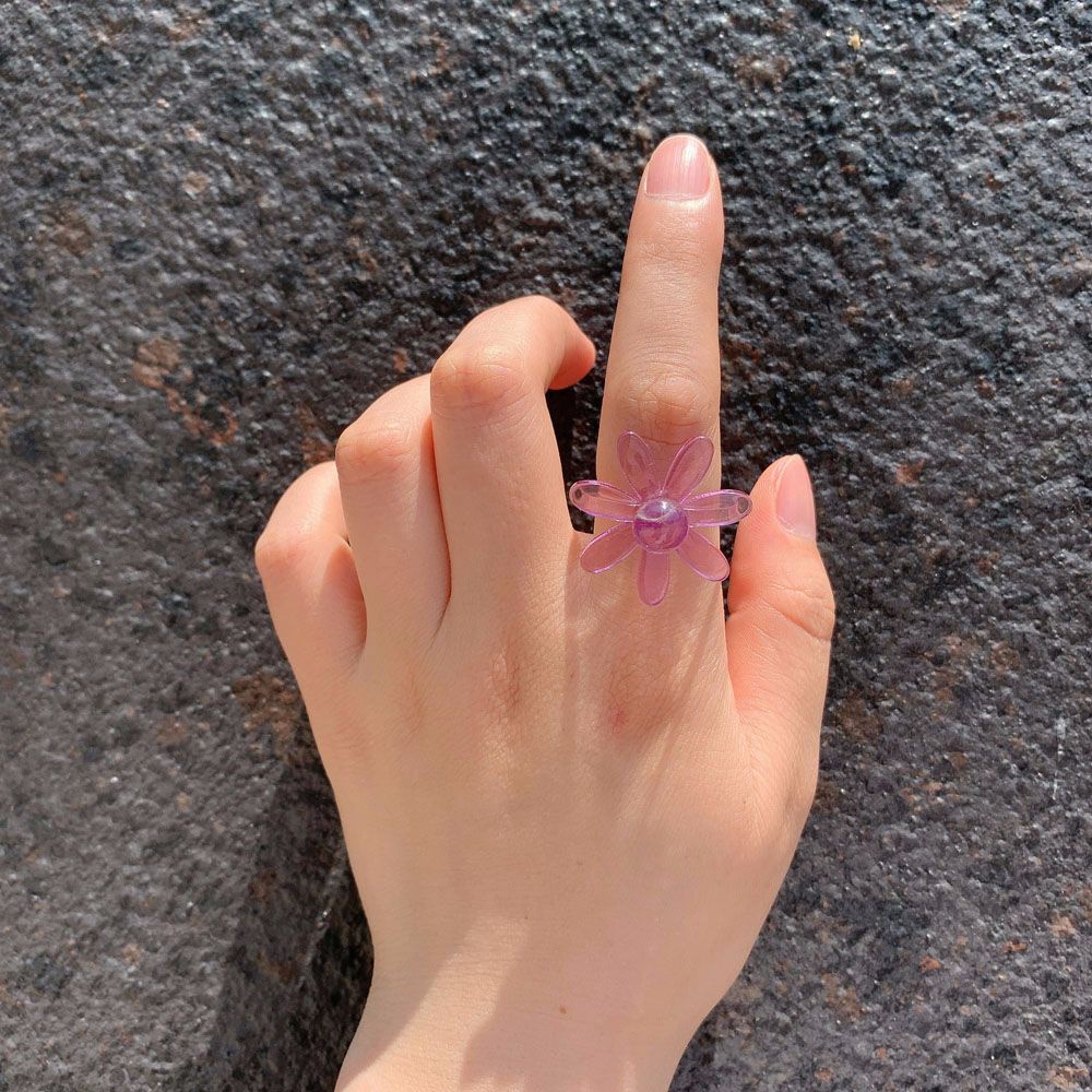 Nhẫn Nhựa Acrylic Trong Suốt Nhiều Màu Thời Trang Hàn Quốc Cho Nam