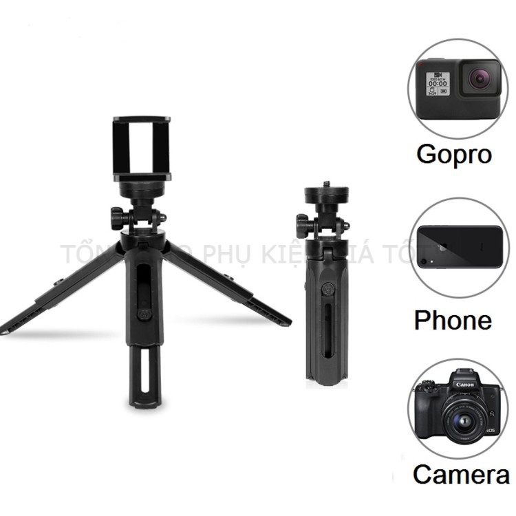 Tripod Support Mini Cho Điện Thoại, Máy Ảnh - Tripod 3 Chân Xoay 360