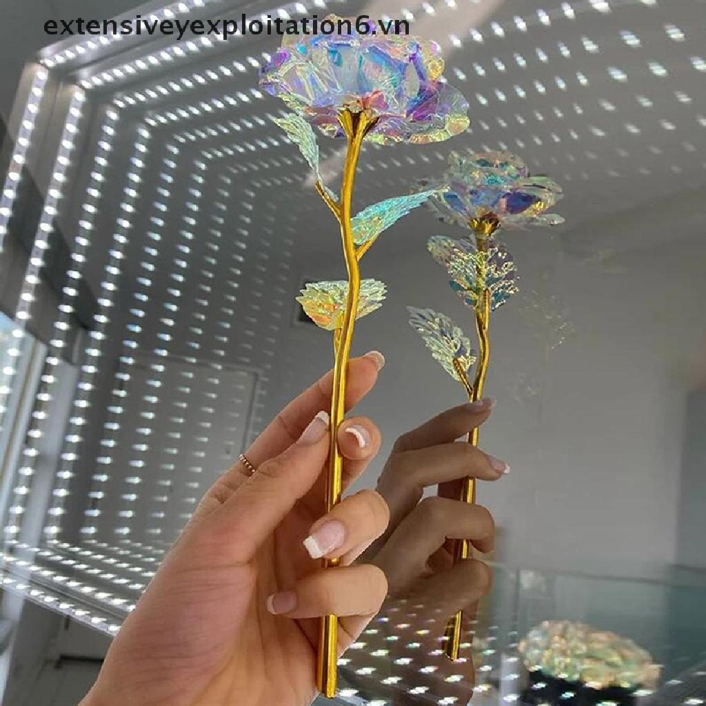 Hoa Hồng Giả Mạ Vàng 24k / E6VN / E6VN / Làm Quà Valentine
