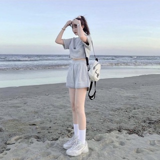 Set áo croptop quần short