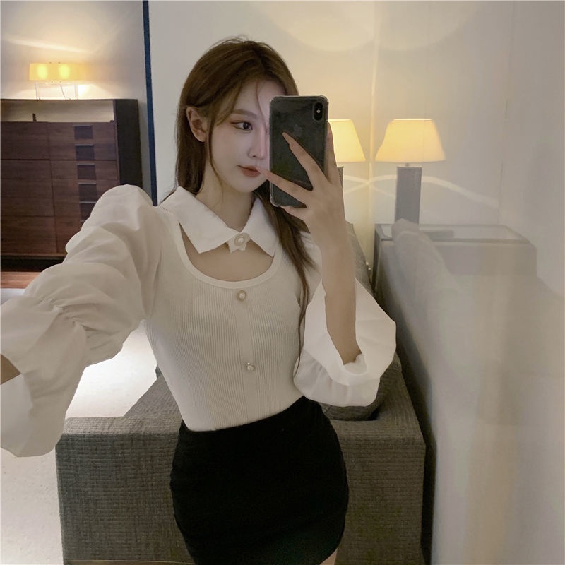 SP2022 Spring And Autumn Fashion gold hand silk shirt