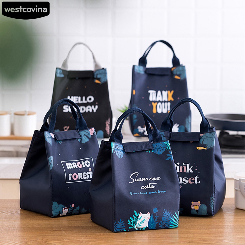 Túi đựng hộp cơm trưa bằng vải oxford giữ nhiệt tiện dụng