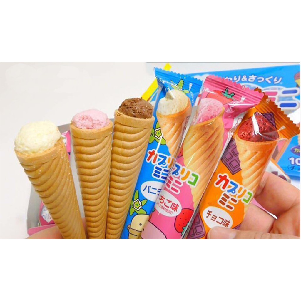 Bánh ốc quế  nhân kem Glico Nhật cho bé HSD 2/2024