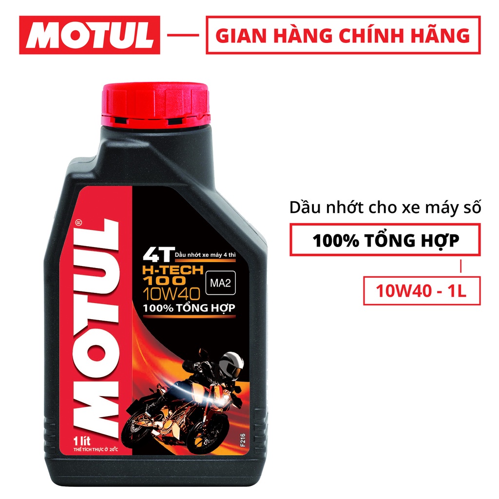 Dầu nhớt Mô tô xe máy Motul H-Tech 100 4T 10W40 1L