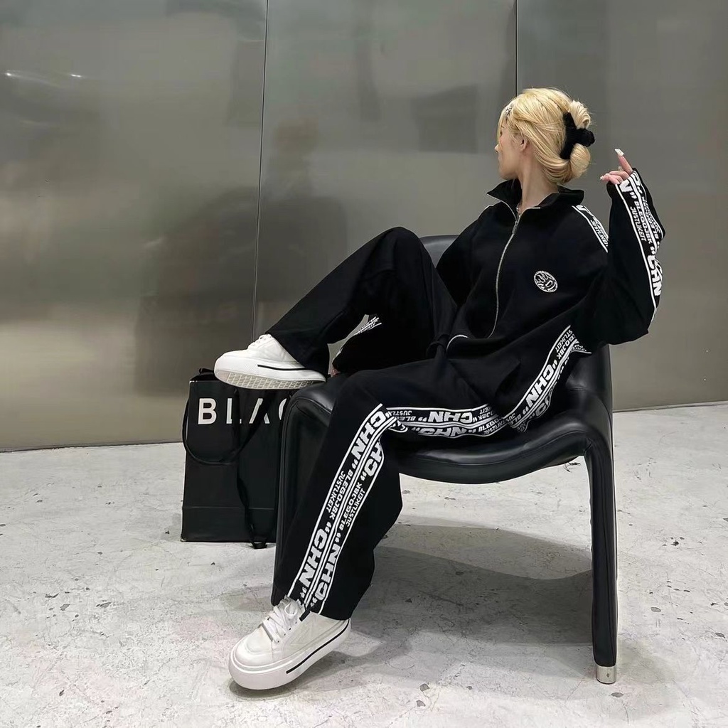 Set Đồ Thể Thao Gồm Áo Khoác Cổ Đứng Và Quần Dài Thời Trang Mùa Thu 2022