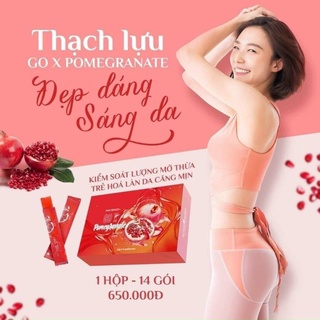 Thạch lựu giảm cân collagen đẹp da go x pomegranate chính hãng matxicorp, hộp 14gói 20g