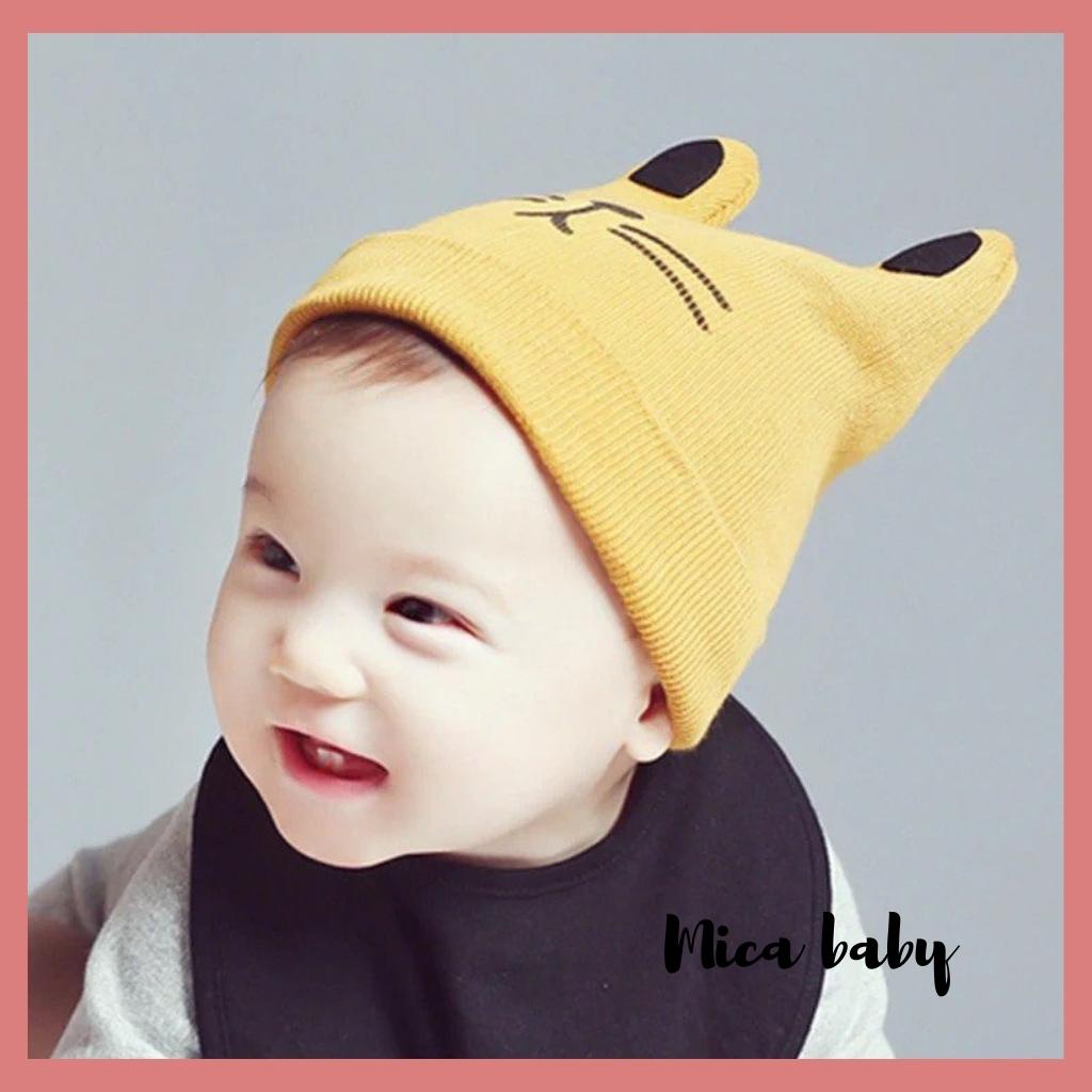 Mũ len hình mặt mèo dễ thương cho bé từ 3 tháng - 3 năm ML150 Mica Baby