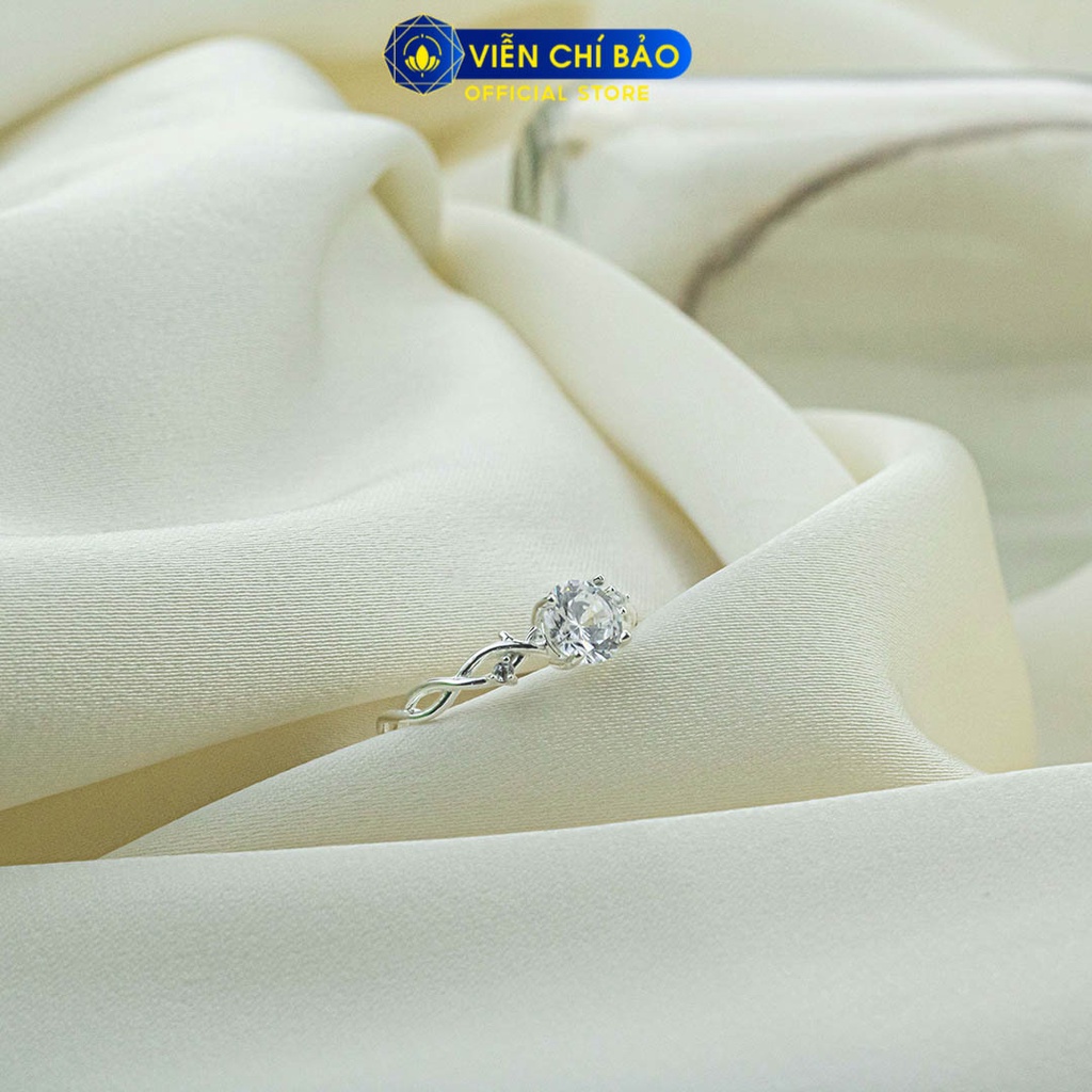 Nhẫn bạc nữ xoắn Ela chất liệu bạc 925 thời trang phụ kiện trang sức Viễn Chí Bảo N400878